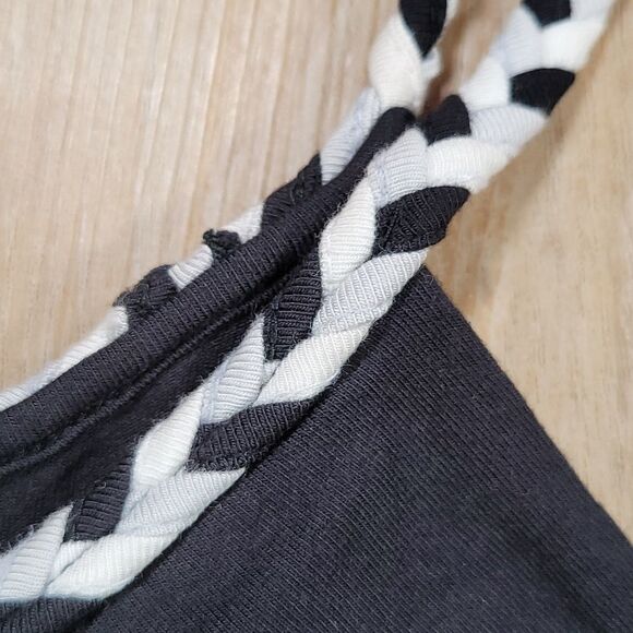 🔺️Michael Kors Black Braided Neckline Tanktop Small - Picture 5 of 9